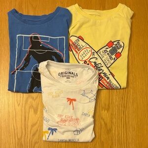 Kids Graphic T-Shirt Set - Blue, Yellow, White - size 7-8 years